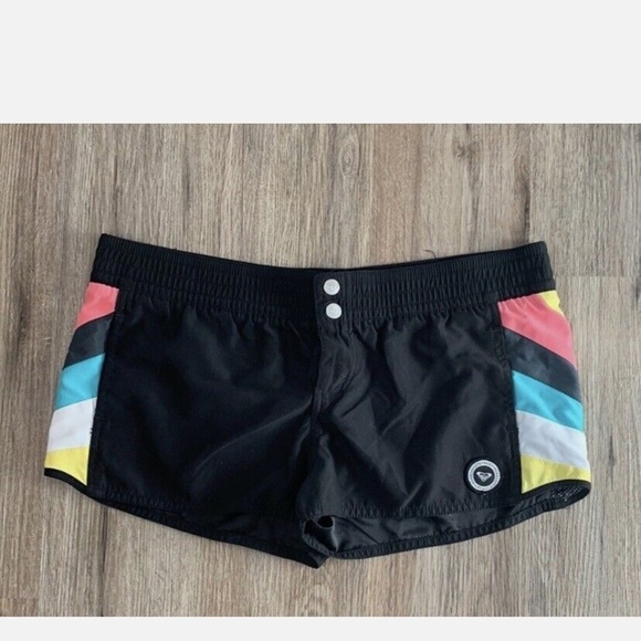 - Roxy Black Athletic Shorts with Multicolor Stripes - Picture 1 of 6